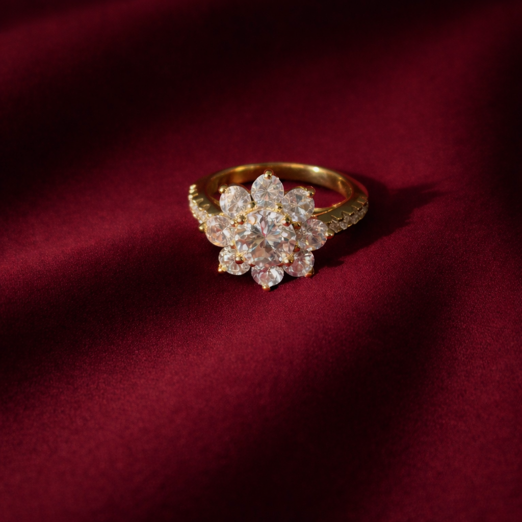 BLOOM RING GOLD MOISSANITE